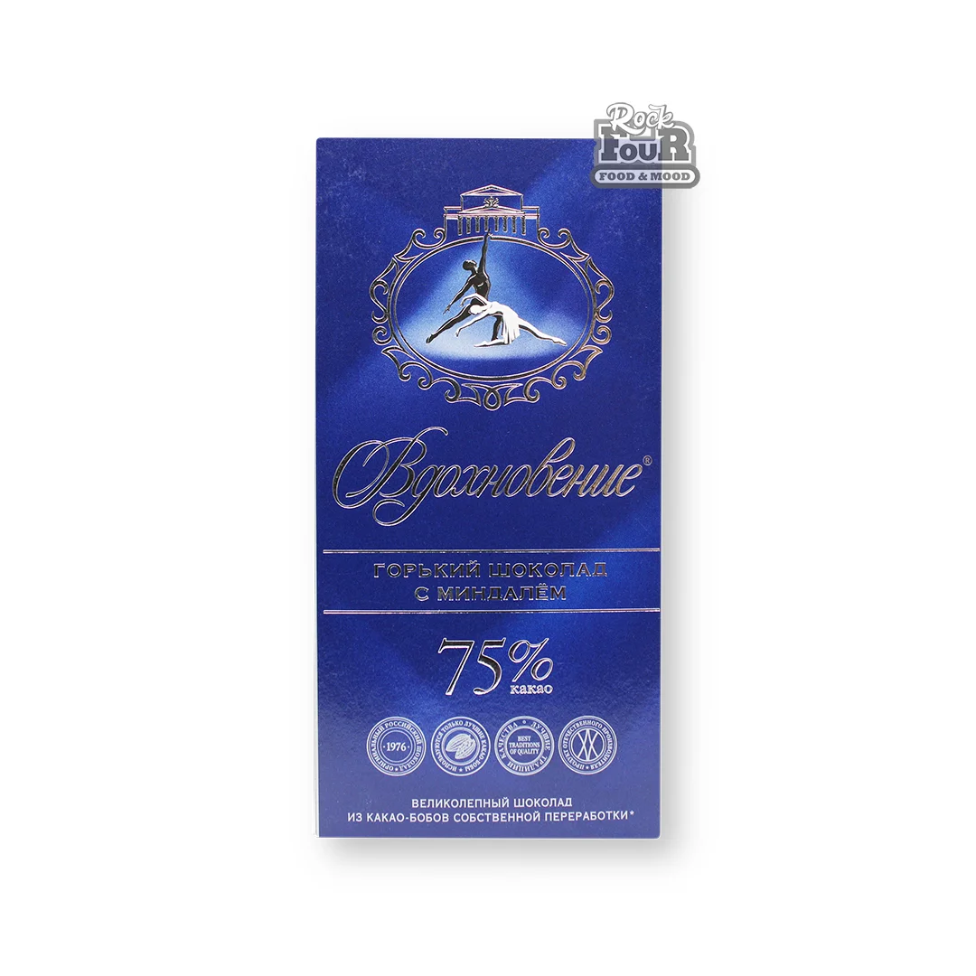 Bitter chocolate "Vdoxnoveniye" with almonds 100g